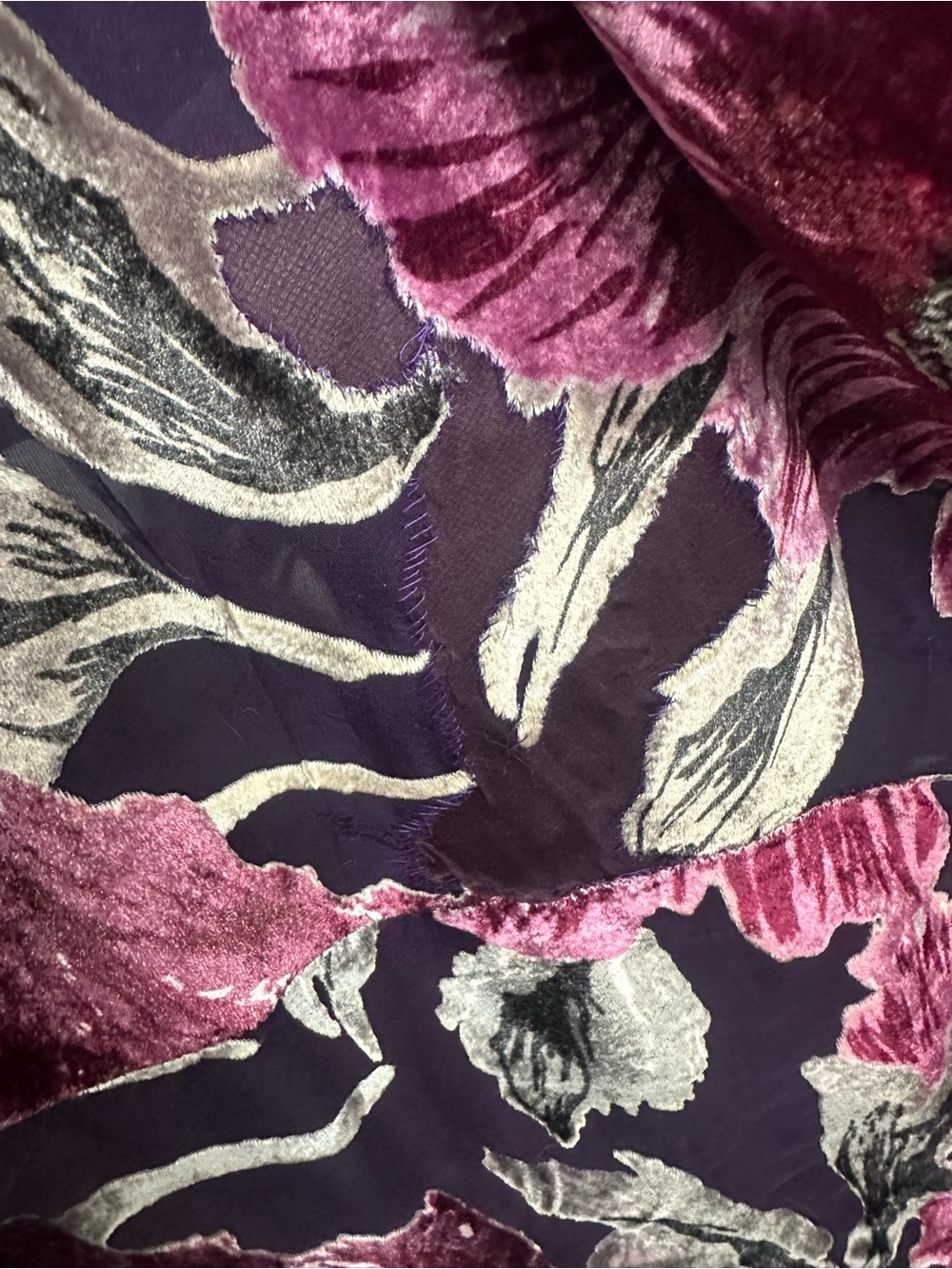 90s paper tag Cache bias cut burnt out velvet whimsygoth slip dress - Picture 6 of 7
